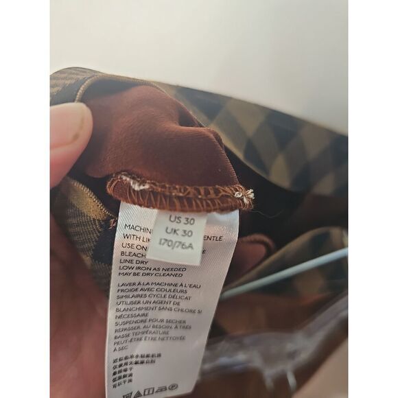 Anthropologie Faux Suede brown Green Pull On Ankle Legging Inseam Ankle Zip-30 - Picture 5 of 10